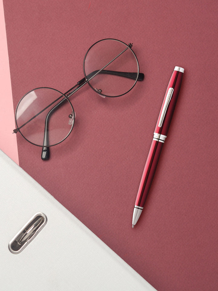 KSG set - Single Pen SET - Cross Coventry Ballpoint Pen - Red Chrome Trim