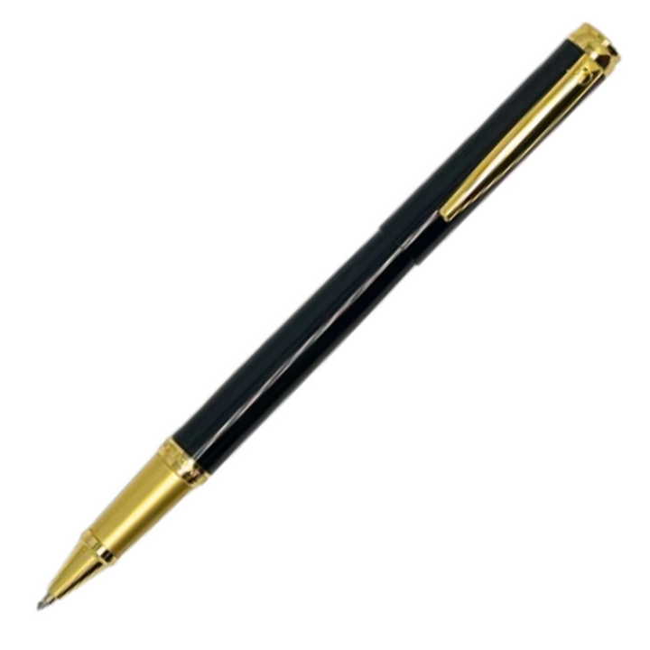 Alain Delon Vista Rollerball Pen - Black Gold Trim (with LASER Engraving)