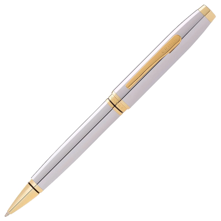 KSG set - Single Pen SET - Cross Coventry Ballpoint Pen - Polished Chrome Gold Trim