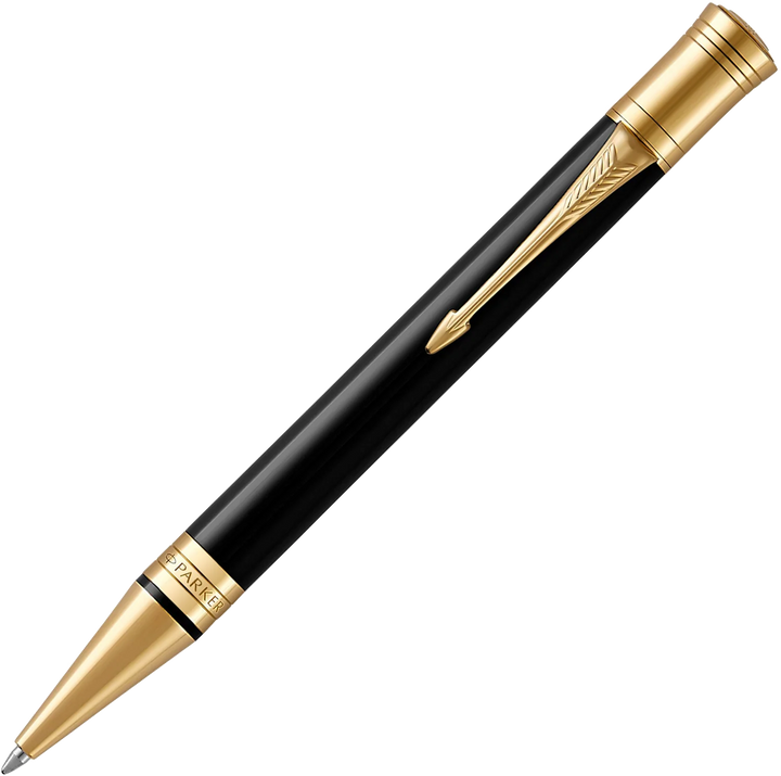 Parker Duofold Ballpoint Pen - Black Gold Trim - Refill Black - Medium (M)