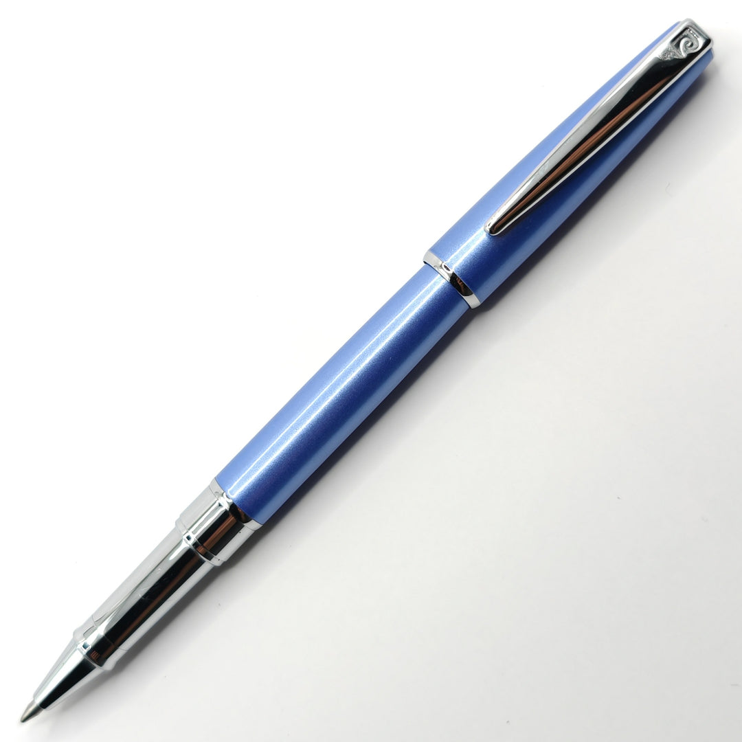 KSG Set - Pierre Cardin Aquarius Executive Pearlescent Fountain Pen - Blue Purple Chrome Trim Lacquer Shinny (with LASER Engraving) - KSGILLS.com | The Writing Instruments Expert