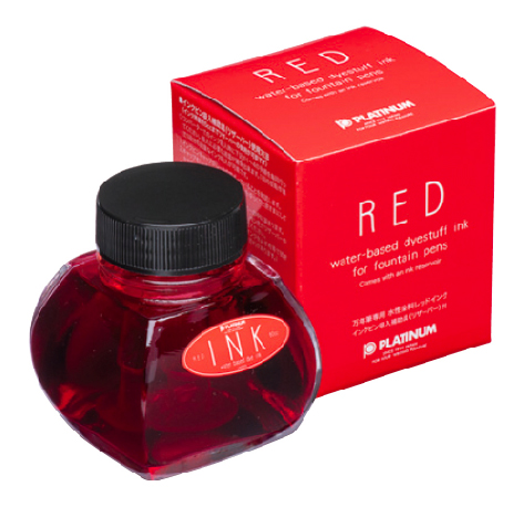 Platinum Dye Ink Bottle 60ml – #2 Red - KSGILLS.com | The Writing Instruments Expert