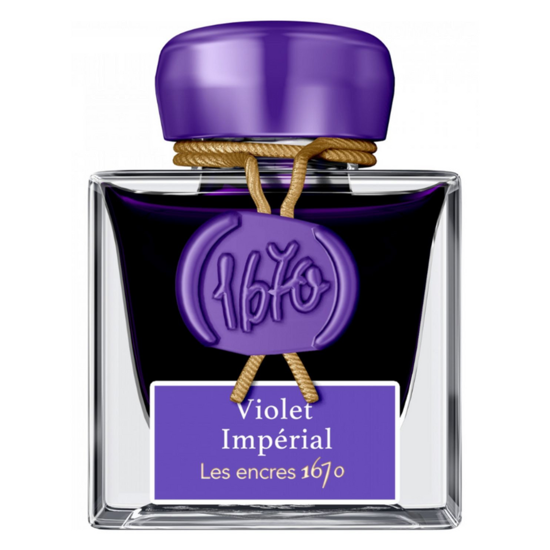 Jacques Herbin Ink Bottle - 50ml Fountain Pen - 1670 Violet Imperial (with Glitter Sheen)