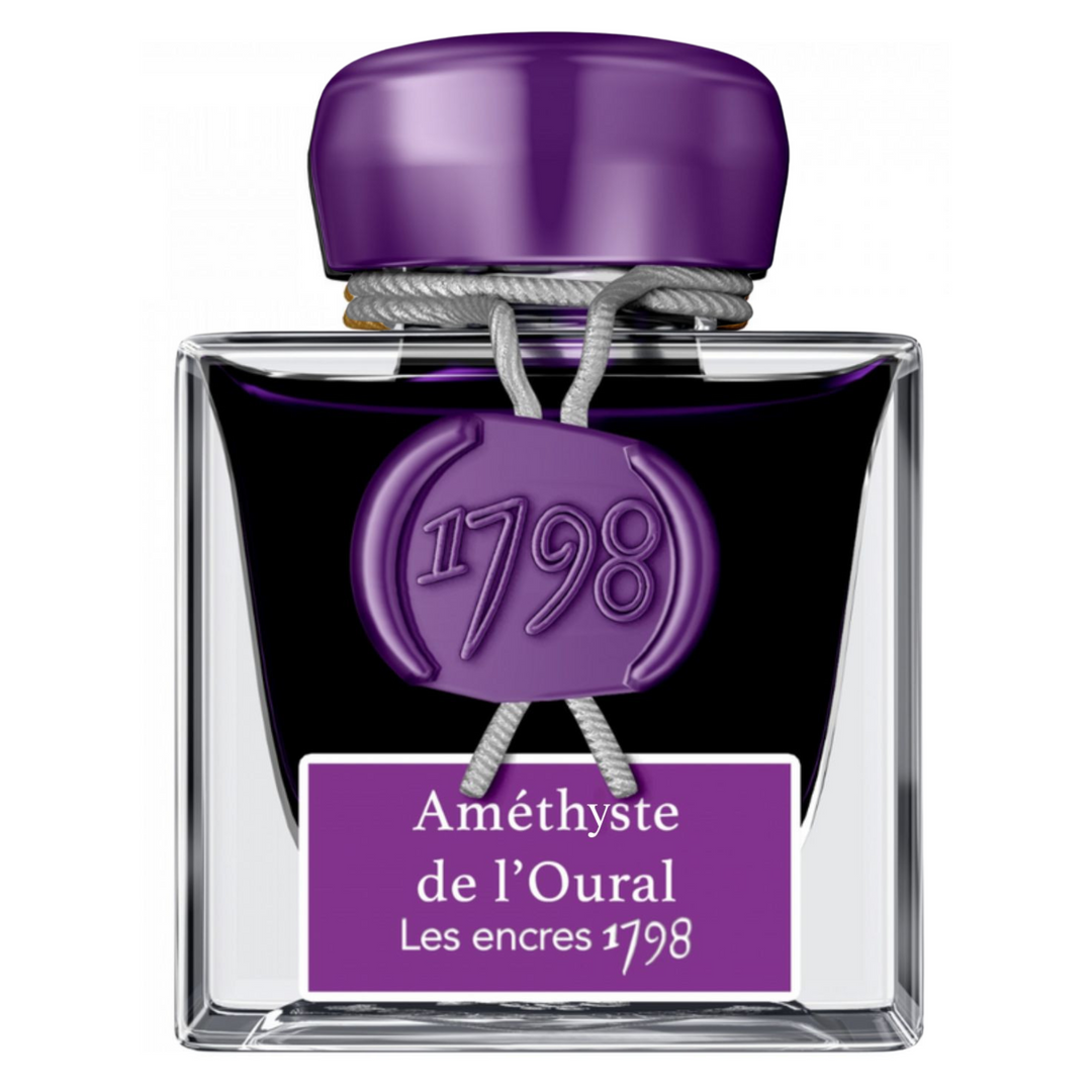 Jacques Herbin Ink Bottle - 50ml Fountain Pen - 1798 Amethyste de l'Oural Purple (Glitter Sheen)