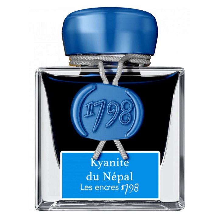 Jacques Herbin Ink Bottle - 50ml Fountain Pen - 1798 Kyanite du Nepal Blue (Glitter Sheen)