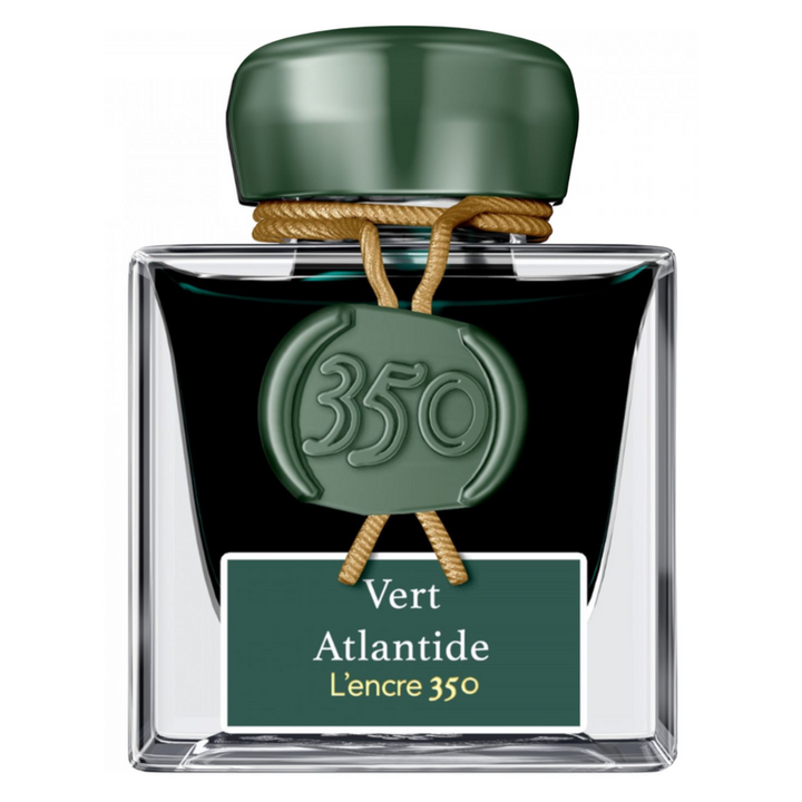 Jacques Herbin Ink Bottle - 50ml Fountain Pen - 350 Years Vert Atlantide Green (Glitter Sheen)