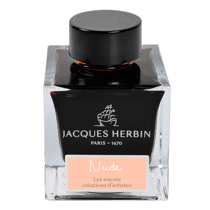 Jacques Herbin Ink Bottle - 50ml Fountain Pen - Nude by Marc Antoine Coulon "Artists" Beige