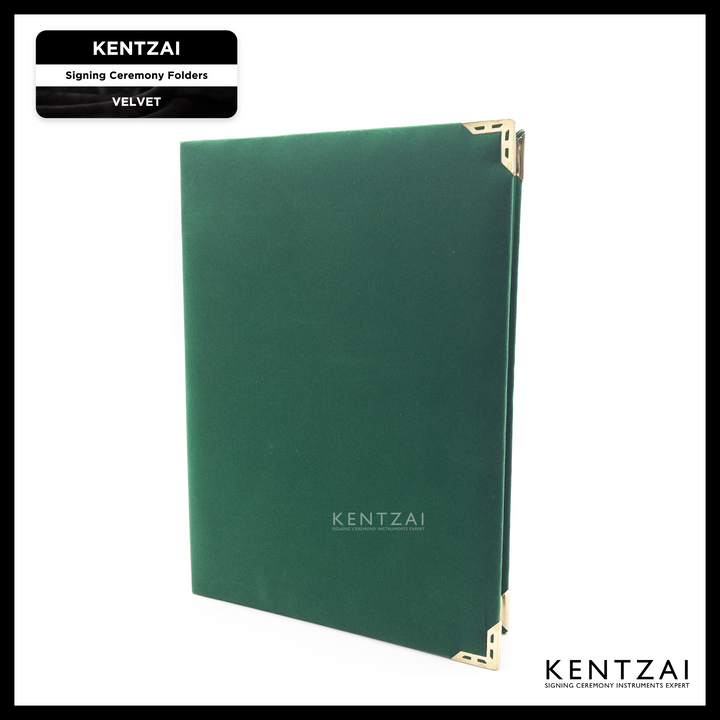 KENTZAI Signing Ceremony Document PREMIUM Folder Velvet - Green