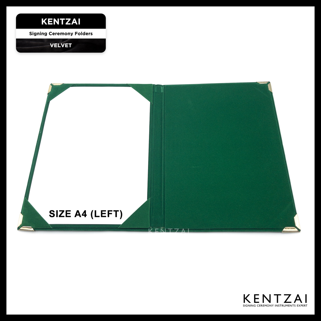 KENTZAI Signing Ceremony Document PREMIUM Folder Velvet - Green