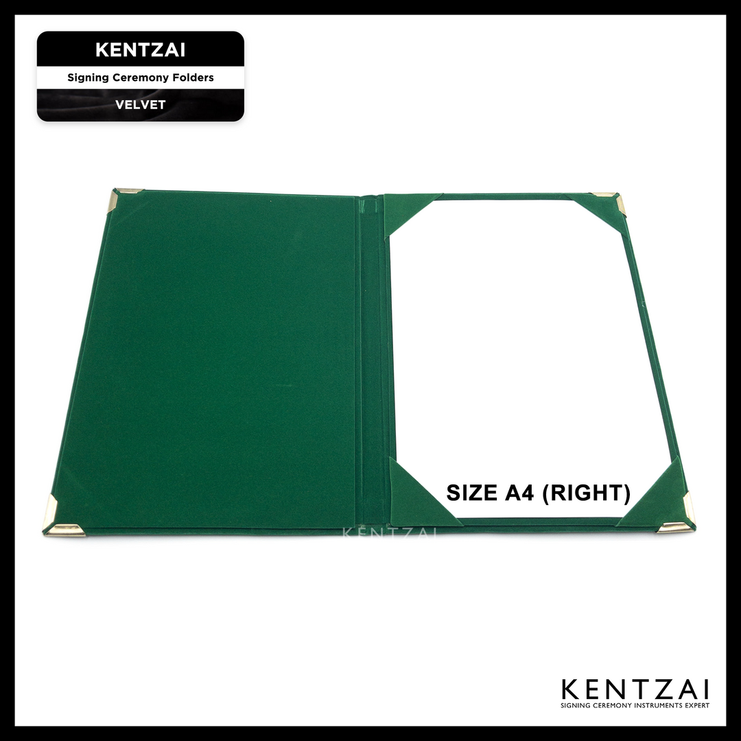 KENTZAI Signing Ceremony Document PREMIUM Folder Velvet - Green