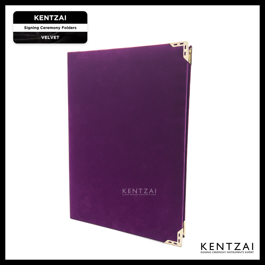 KENTZAI Signing Ceremony Document Folder PREMIUM Velvet - Purple