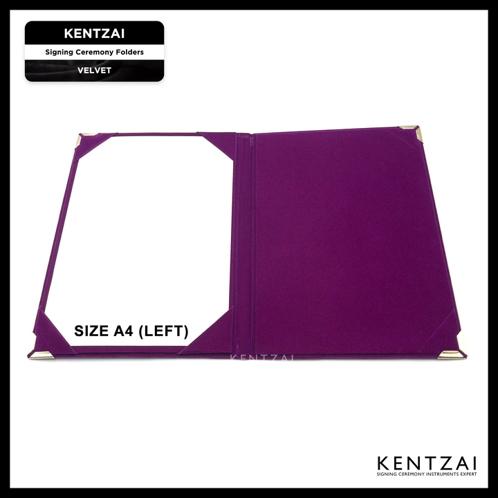 KENTZAI Signing Ceremony Document Folder PREMIUM Velvet - Purple