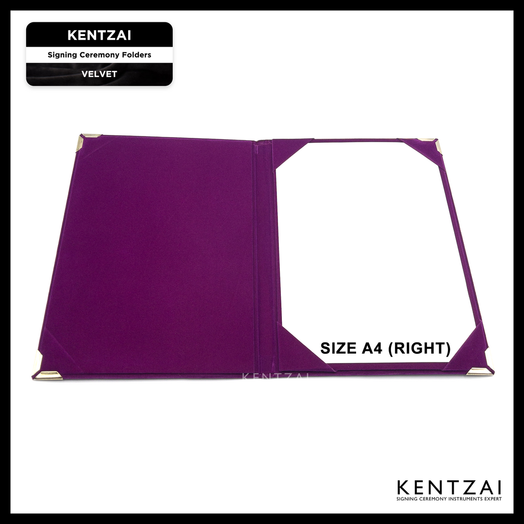 KENTZAI Signing Ceremony Document Folder PREMIUM Velvet - Purple