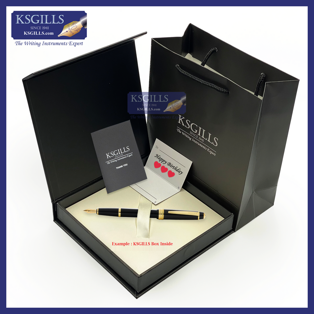 Franklin Covey Lexington Ballpoint Pen - Glossy Chrome Gold Trim (with KSGILLS Premium Gift Box) - KSGILLS.com | The Writing Instruments Expert