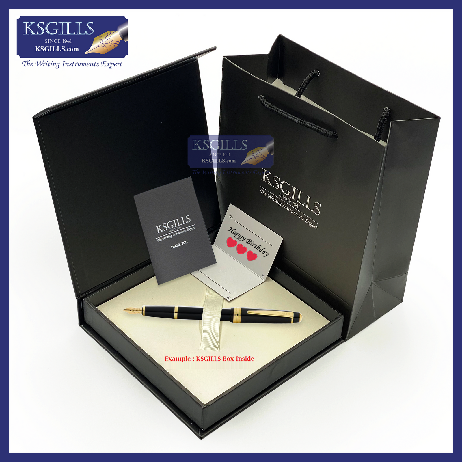 Franklin Covey Portland Ballpoint Pen - Blue Chrome Trim (with KSGILLS Premium Gift Box) - KSGILLS.com | The Writing Instruments Expert