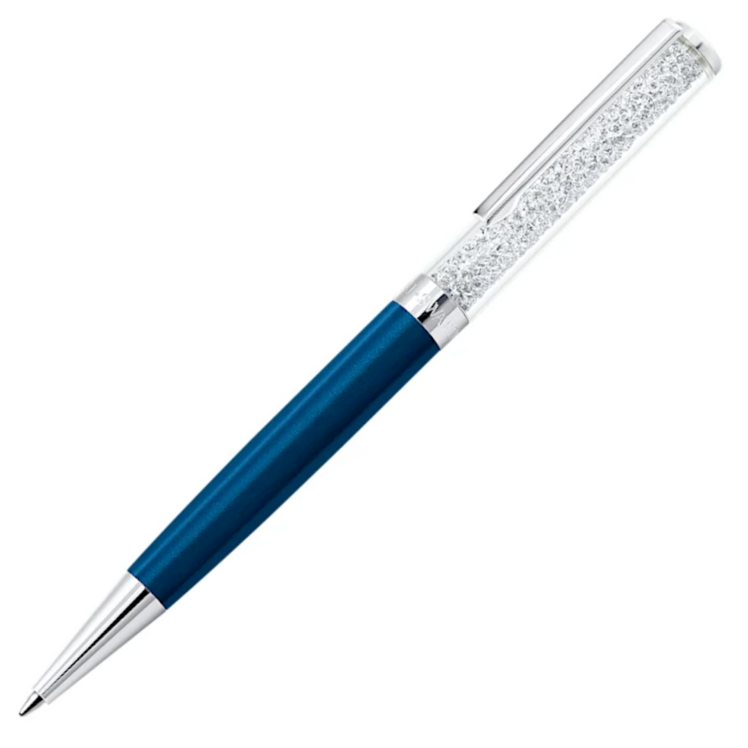 Swarovski Crystalline Ballpoint Pen - Blue Chrome Trim - KSGILLS.com | The Writing Instruments Expert
