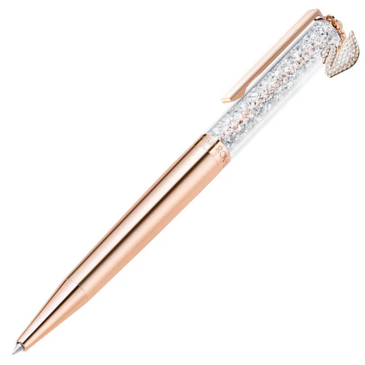Swarovski Crystalline Ballpoint Pen - Rose Gold Trim (with Pointiage Swan Charm) - KSGILLS.com | The Writing Instruments Expert