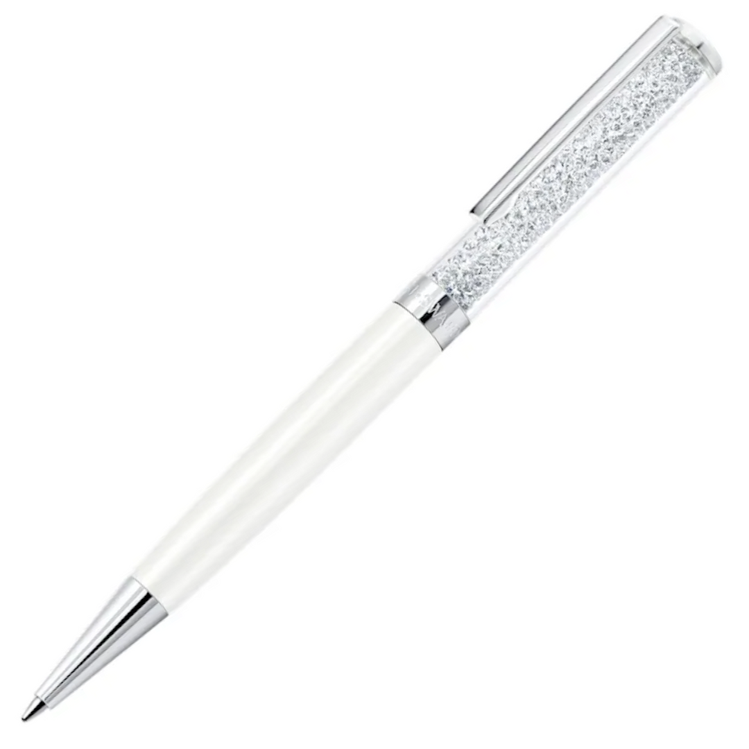 Swarovski Crystalline Ballpoint Pen - White Chrome Trim - KSGILLS.com | The Writing Instruments Expert