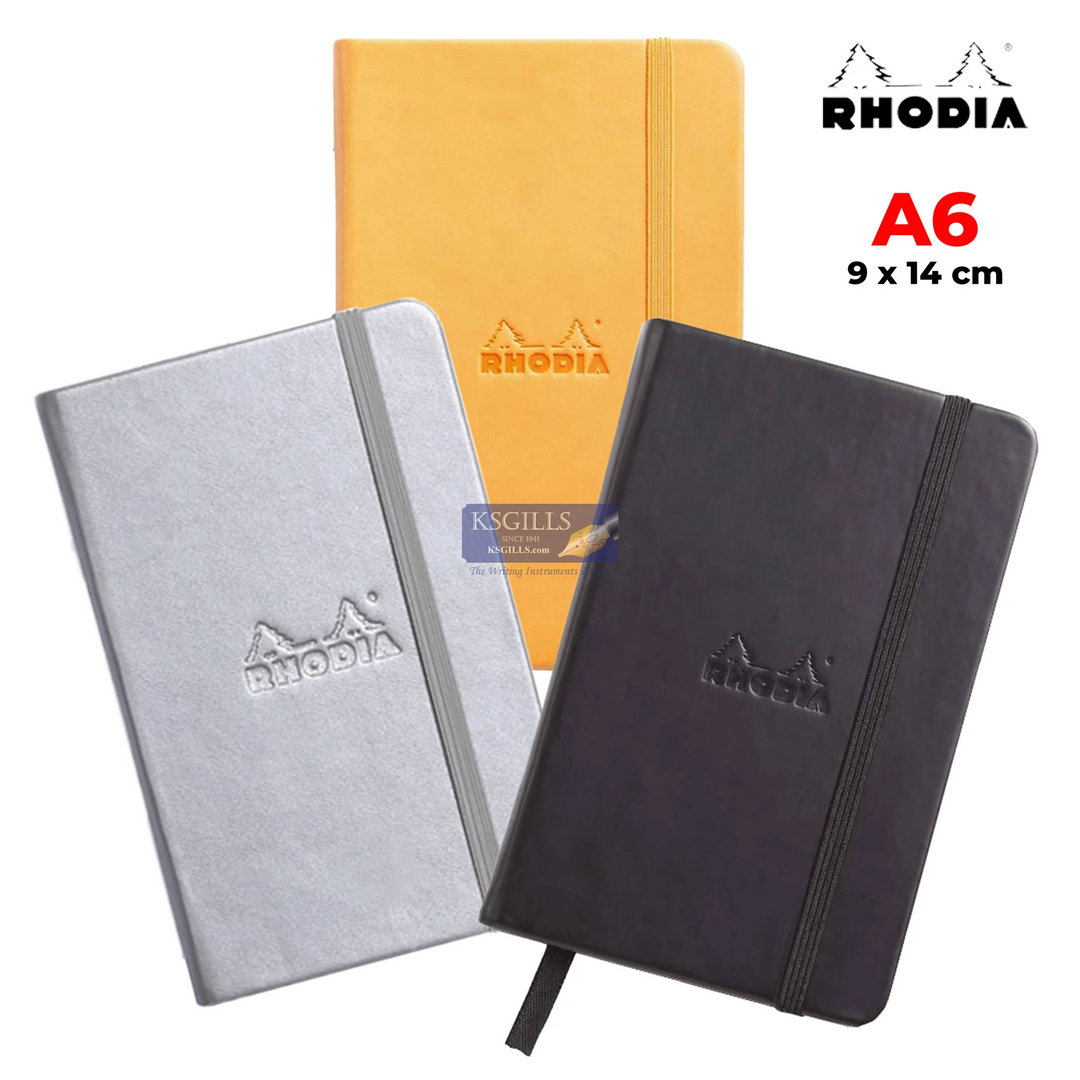 KSG set - Notebook SET & Double Pens (Parker IM PREMIUM Rollerball & Ballpoint Pen - Black Lacquer Chiselled Gold Trim) with RHODIA A6 Notebook - KSGILLS.com | The Writing Instruments Expert