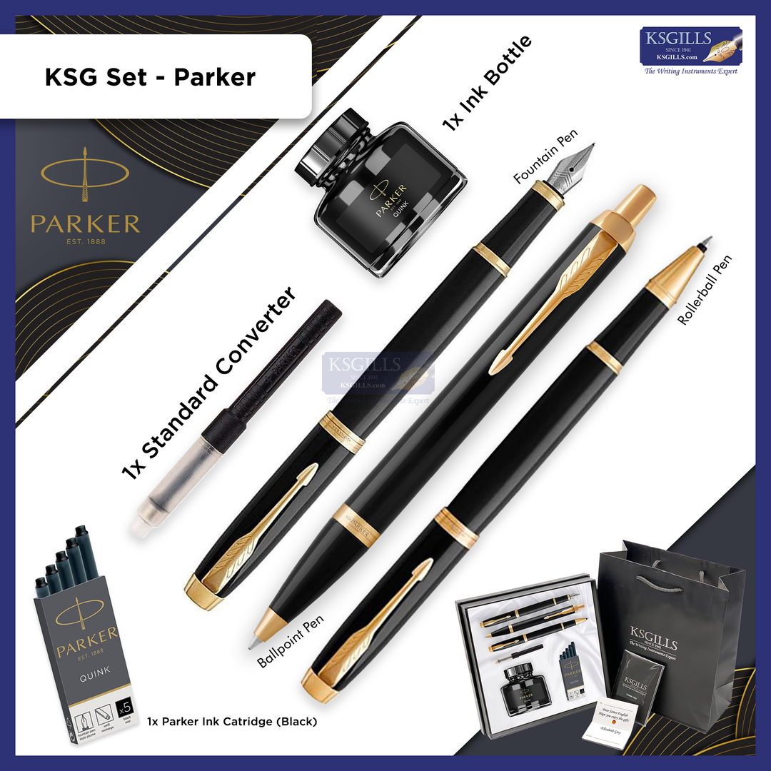 KSG set - THREE (3) Pens SET - Parker IM Fountain, Rollerball & Ballpoint Pen - [Various Colours] - KSGILLS.com | The Writing Instruments Expert