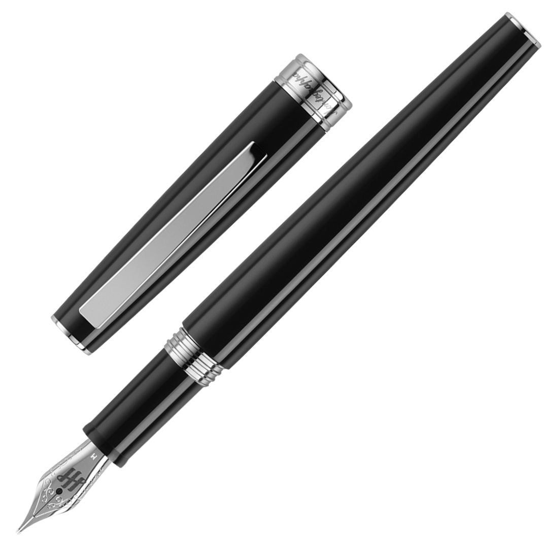 KSG Set - Montegrappa Armonia Fountain Pen -  Black Chrome Trim