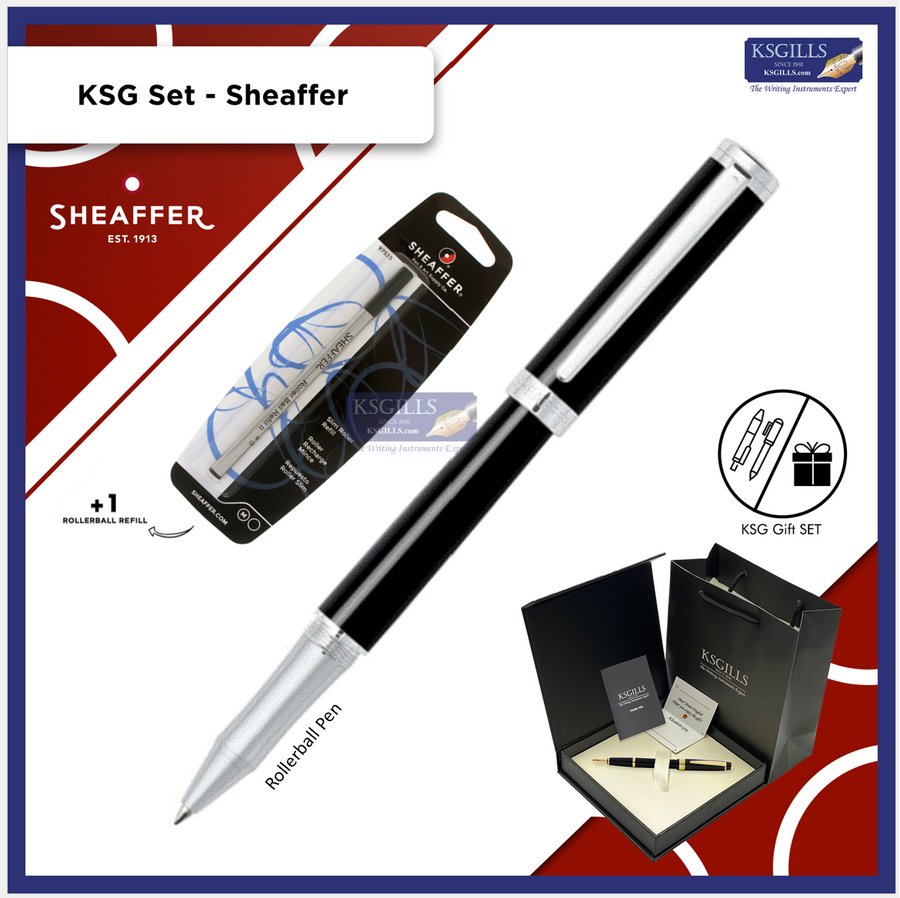 Sheaffer Intensity Rollerball Pen - Black Onyx Chrome Trim - KSGILLS.com | The Writing Instruments Expert
