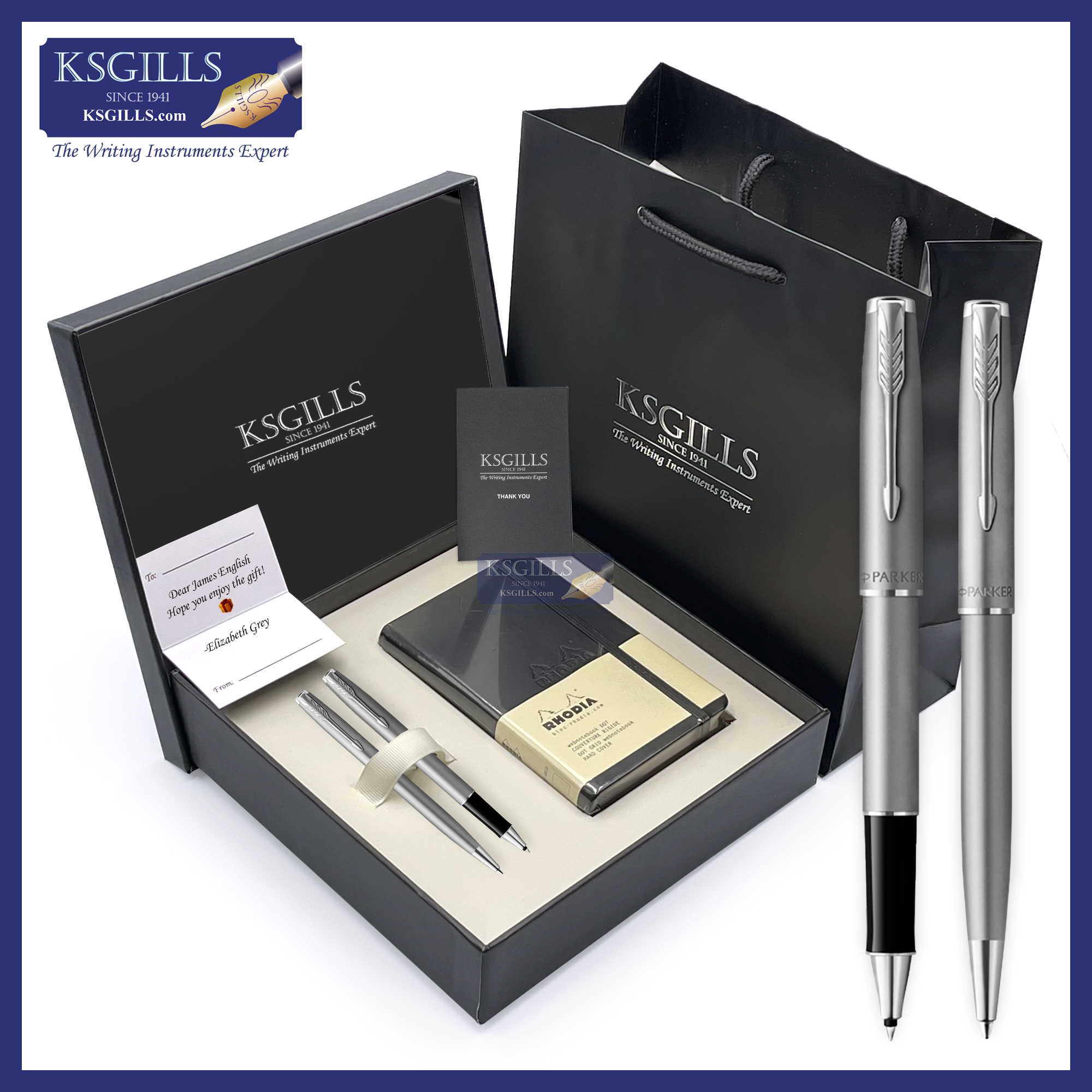 KSG set - Notebook SET & Double Pens (Parker Sonnet Standard Rollerbal ...
