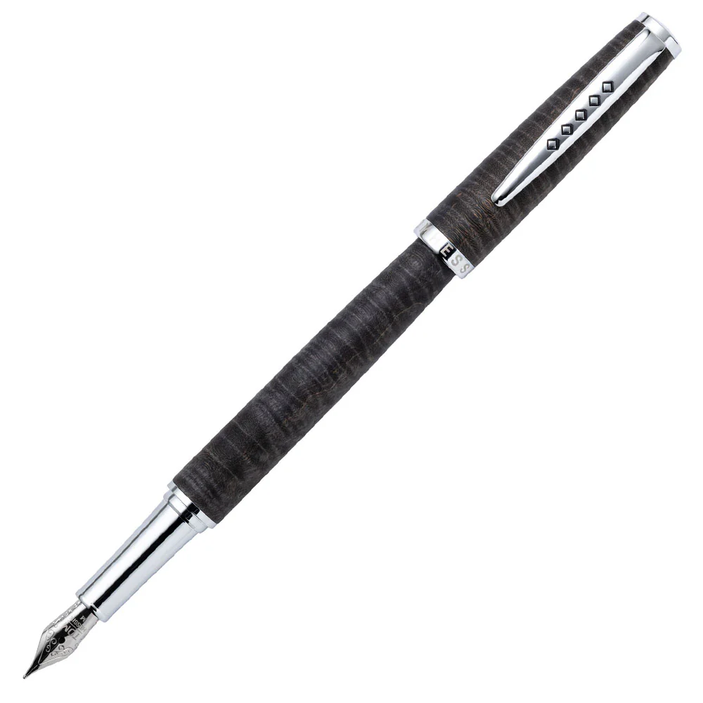 KSG set - Tom Hessin Edinburgh Fountain Pen - Stockbridge Stone Grey Chrome Trim