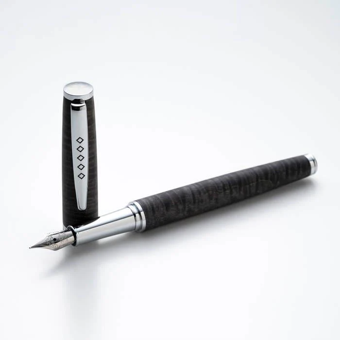 KSG set - Tom Hessin Edinburgh Fountain Pen - Stockbridge Stone Grey Chrome Trim