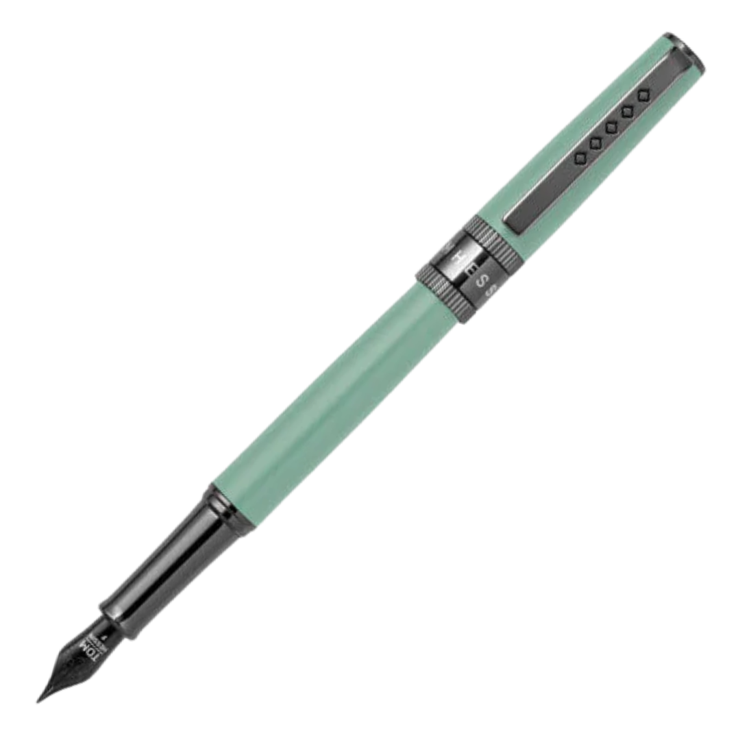 KSG set - Tom Hessin Rebel Fountain Pen - Cambridge Blue Gunmetal Black Trim