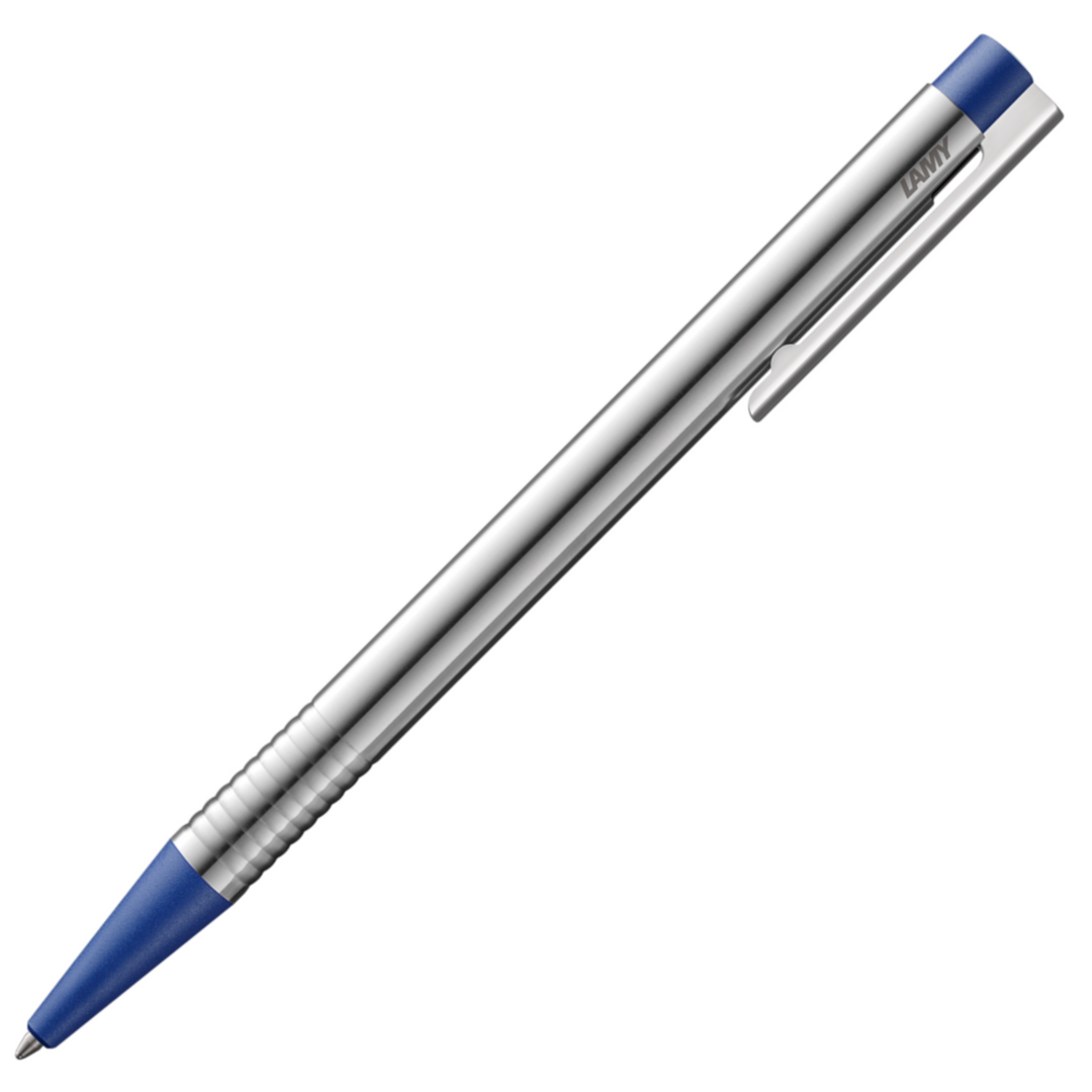 Lamy Logo Ballpoint Pen - Stainless Steel Blue - KSGILLS.com | The Writing Instruments Expert