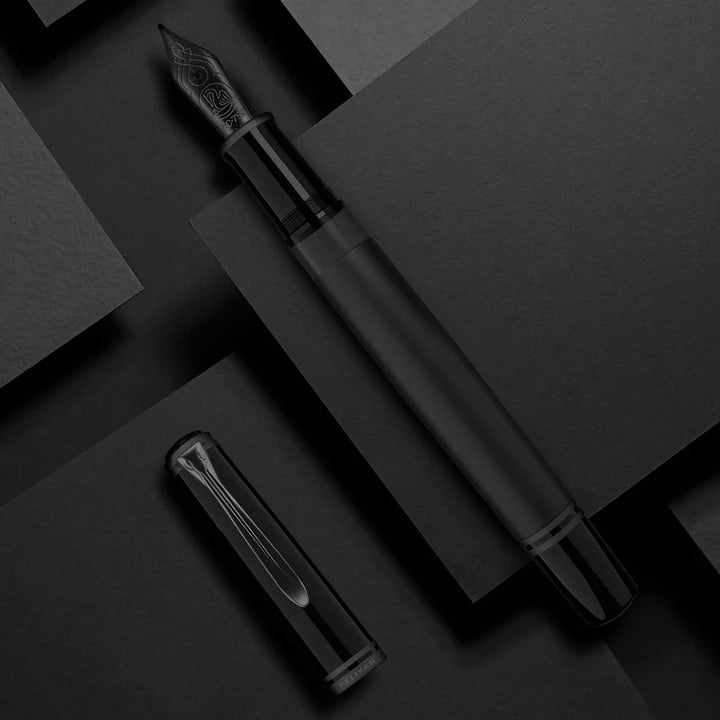 Pelikan Souveran M809 Fountain Pen - Black Matte Achromatic Special Edition (with Pelikan Edelstein Ink Bottle 50ml)