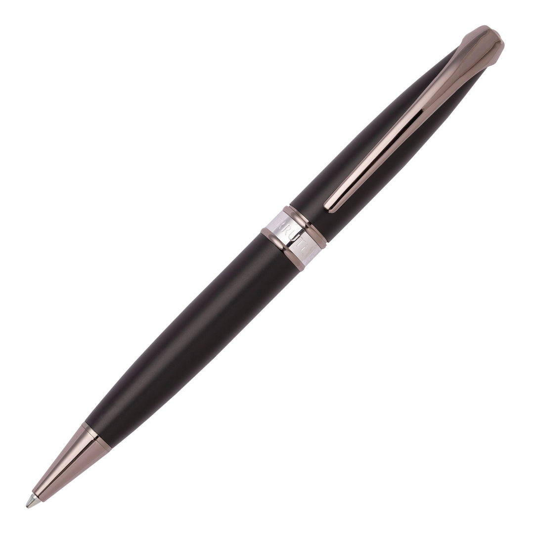 Cerruti 1881 Abbey Ballpoint Pen - Matte Black Chrome Trim - KSGILLS.com | The Writing Instruments Expert