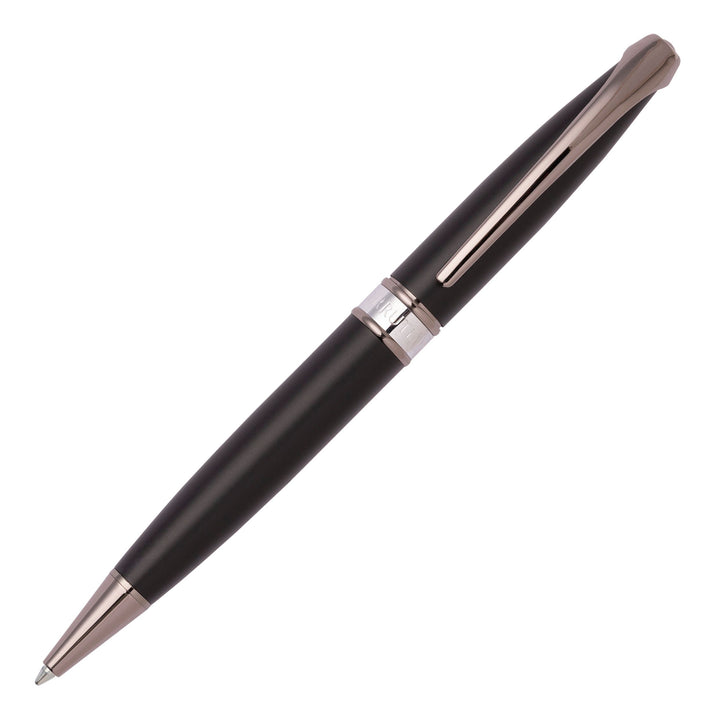 Cerruti 1881 Abbey Ballpoint Pen - Matte Black Chrome Trim - KSGILLS.com | The Writing Instruments Expert