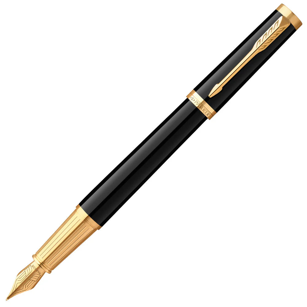 Parker Ingenuity Fountain Pen SET & Accessories - Black Gold Trim (Medium) with FREE LASER Engraving