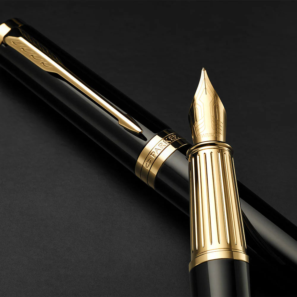 Parker Ingenuity Fountain Pen - Black Gold Trim