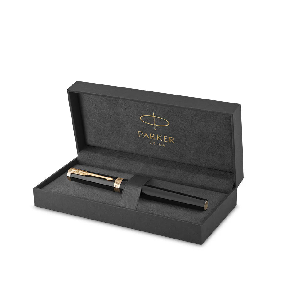 Parker Ingenuity Fountain Pen SET & Accessories - Black Gold Trim (Medium) with FREE LASER Engraving