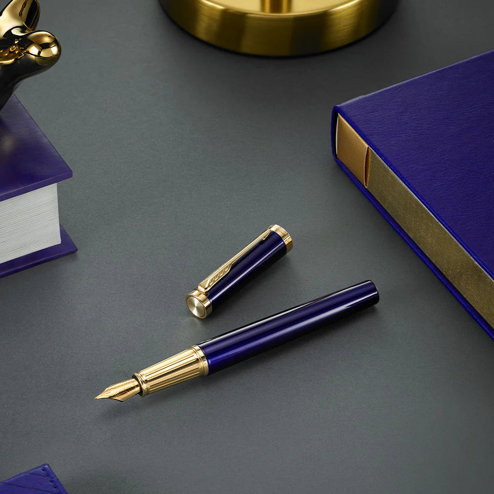 Parker Ingenuity Fountain Pen - Blue Gold Trim