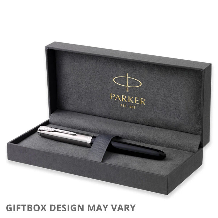 Parker Duofold Fountain Pen - Black Chrome Trim