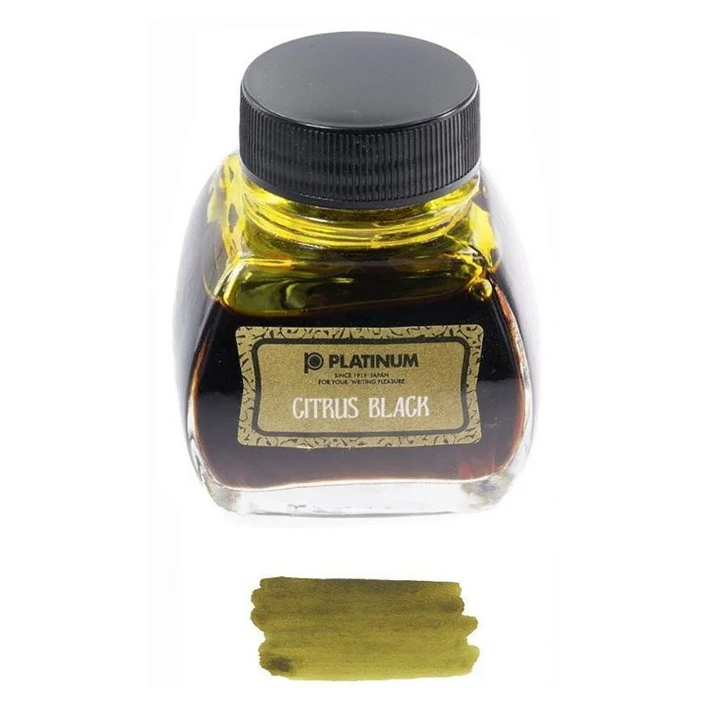 Platinum Classic Ink Bottle 60ml – #47 Citrus Black - KSGILLS.com | The Writing Instruments Expert