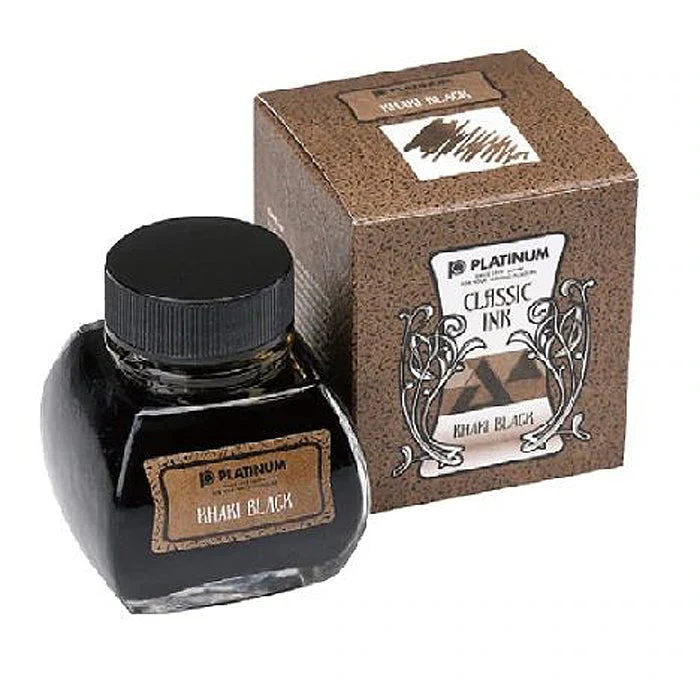 Platinum Classic Ink Bottle 60ml – #61 Khaki Black - KSGILLS.com | The Writing Instruments Expert