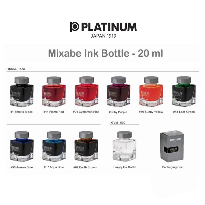 Platinum Ink (Mixable) Bottle 20ml - #1 Smoke Black - KSGILLS.com | The Writing Instruments Expert