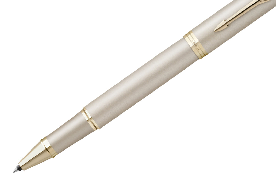 Parker IM Rollerball Pen - Champagne Gold Monochrome - Refill Black Medium (M) - KSGILLS.com | The Writing Instruments Expert
