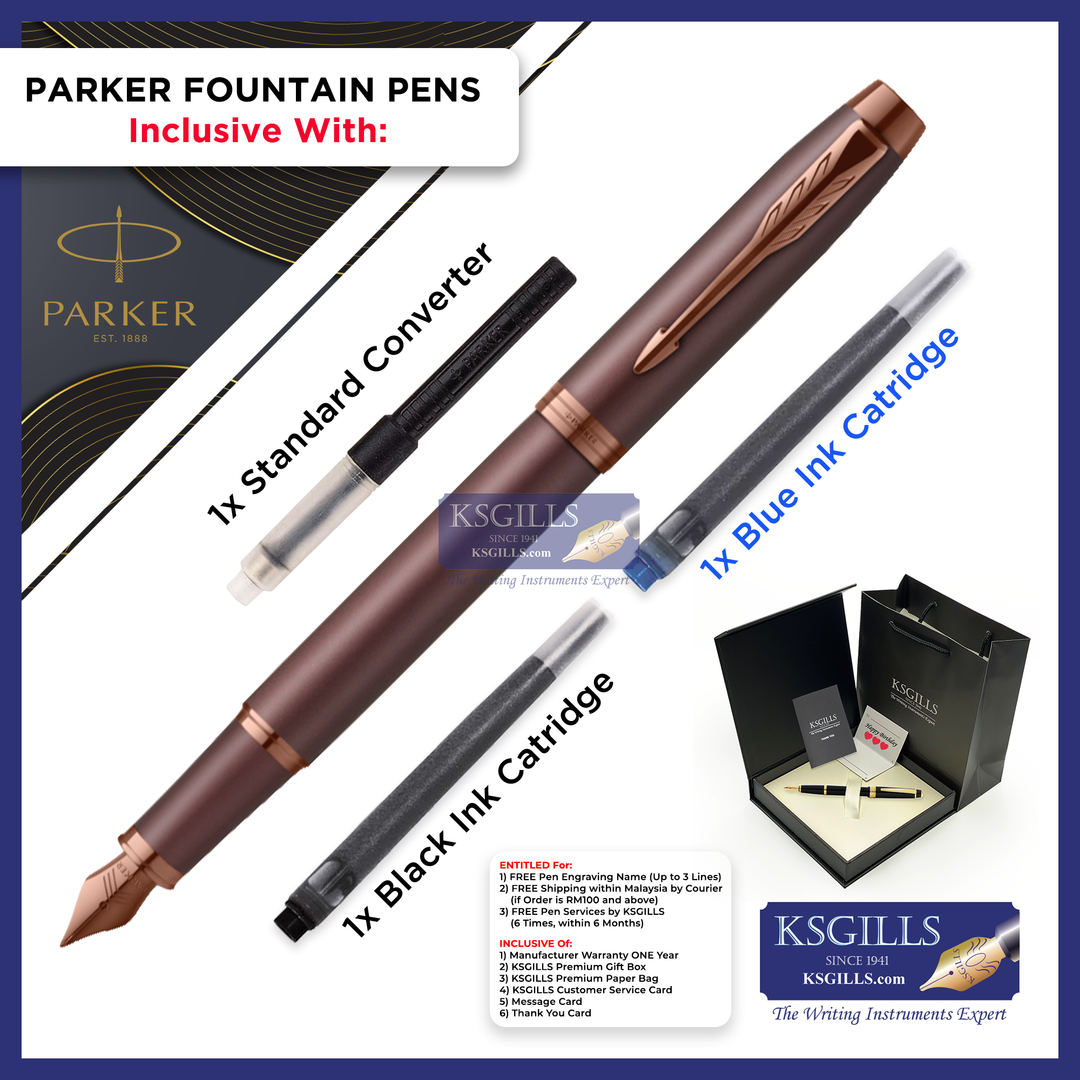 KSG set - Single Pen SET - Parker IM Fountain Pen - Burgundy Monochrome - KSGILLS.com | The Writing Instruments Expert