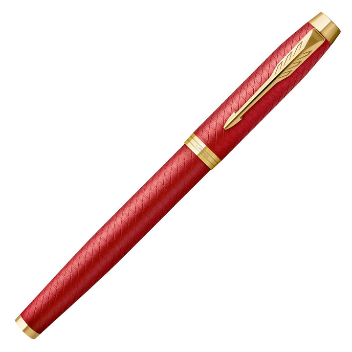 Parker IM PREMIUM New Chiselled Rollerball Pen - Red Gold Trim - KSGILLS.com | The Writing Instruments Expert