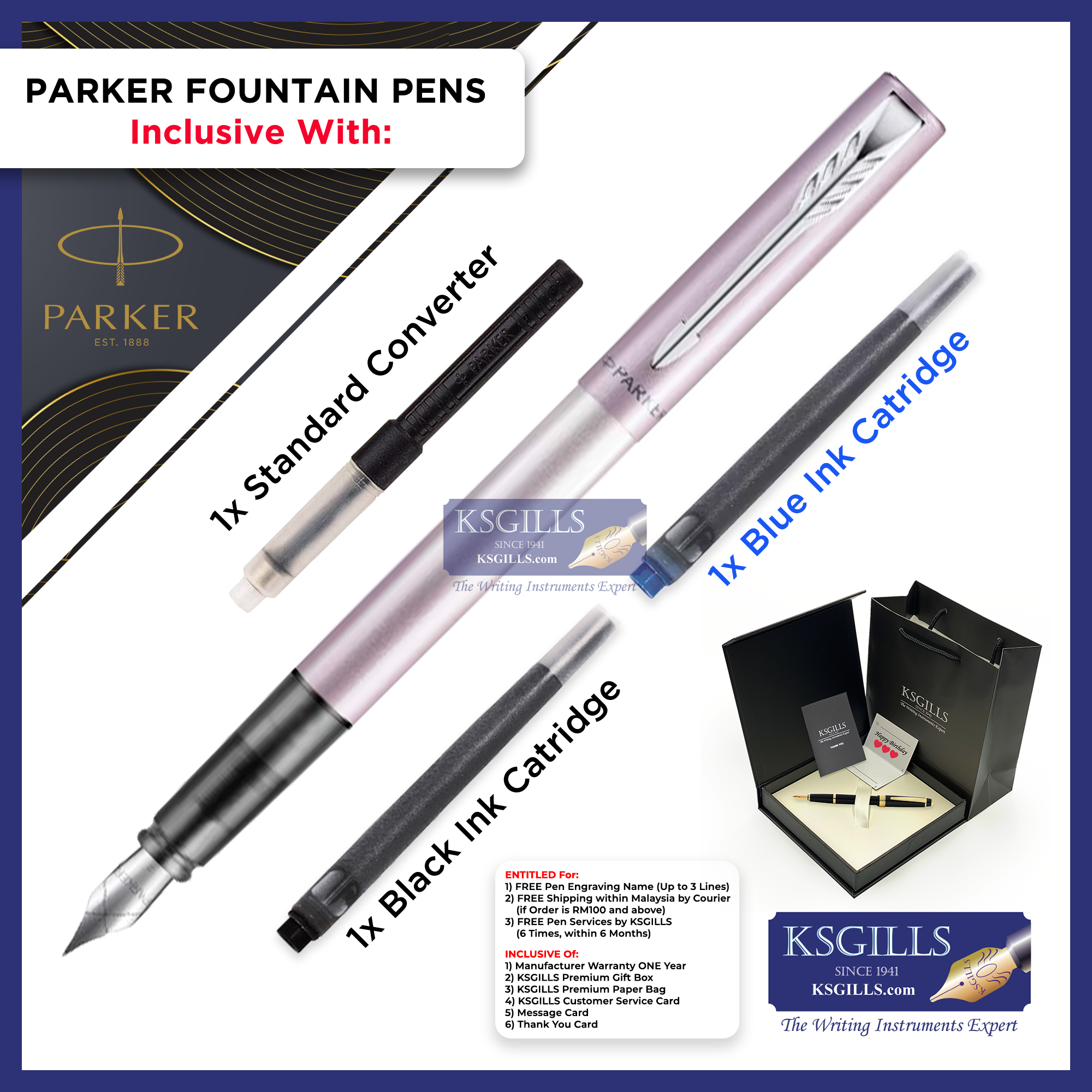 Sakura Writing Set KSG set - Parker Vector XL SE Fountain Pen SET - Sakura Pink (Special ...