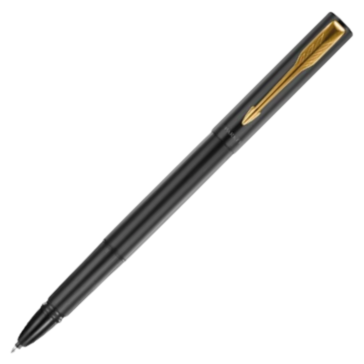 Parker Vector XL Rollerball Pen Metallic - Black Gold Trim - Refill Black Medium