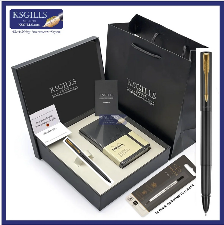 KSG set - Notebook SET &amp;amp; Single Pen (Parker Vector XL Rollerball Pen [Various Colours] with RHODIA A6 Notebook with 1pc EXTRA REFILL