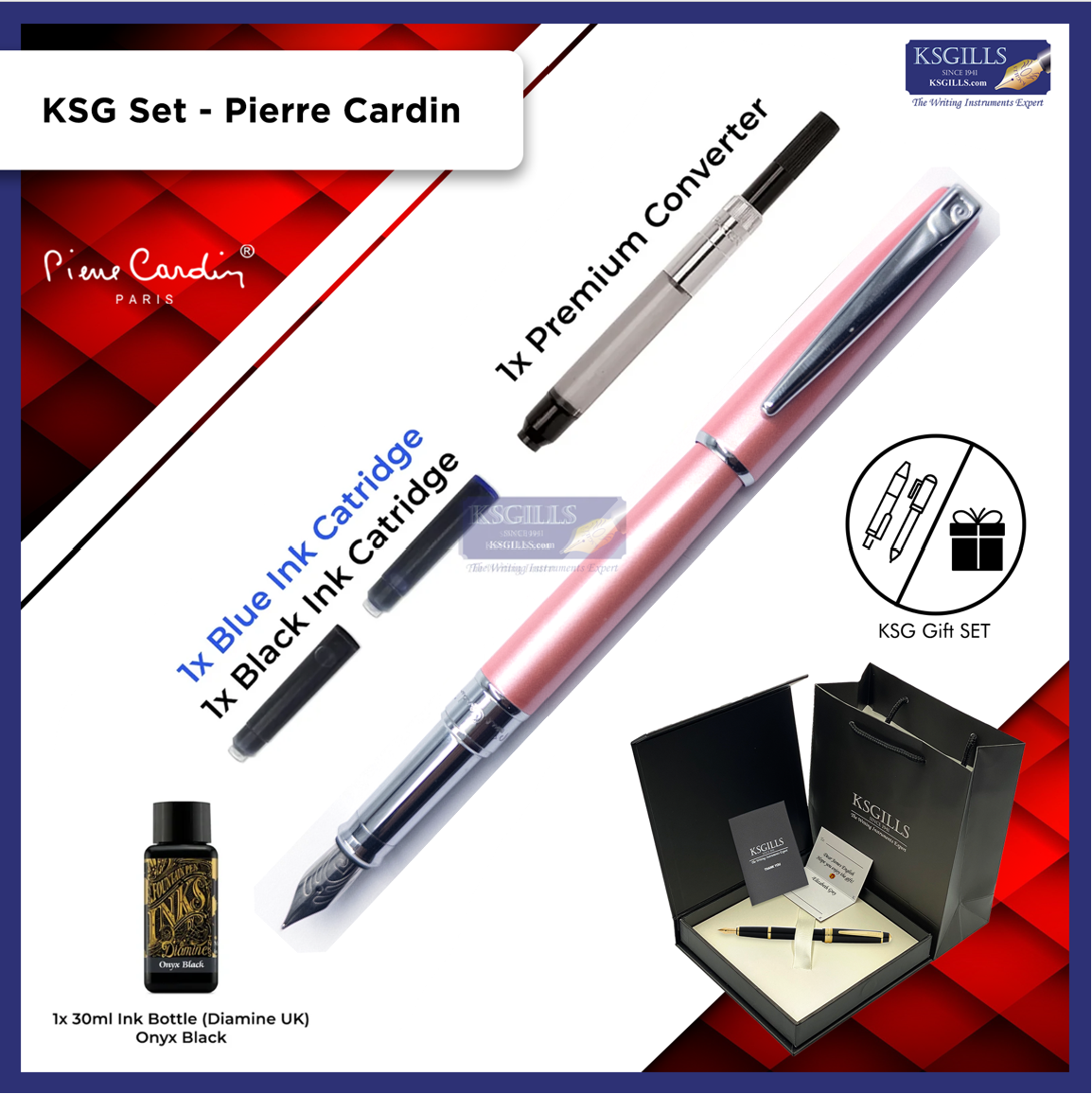 Pierre Cardin Pearl Black & Gold Ball Pen & Roller Pen Set – Cloud9Gifts