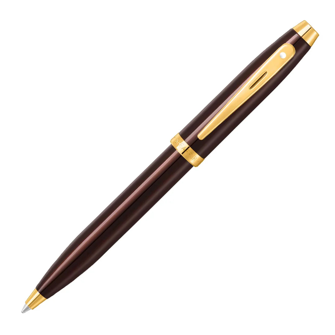 KSG set - Single Pen SET - Sheaffer 100 Ballpoint Pen - Coffee Edition Brown Gold Trim